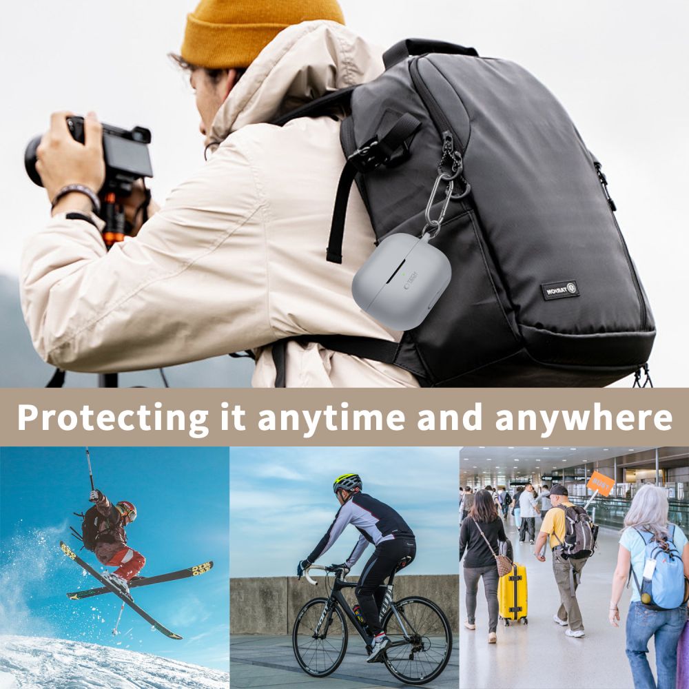 Чехол Tech-Protect Silicone Hook для Samsung Galaxy Buds 3 / 3 Pro, коричневый