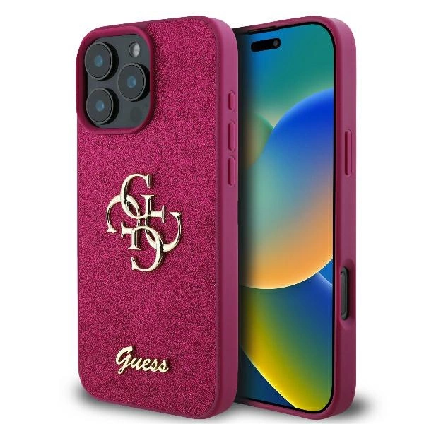 Guess Fixed Glitter Big 4G korpuss iPhone 16 Pro Max - violets | case for purple