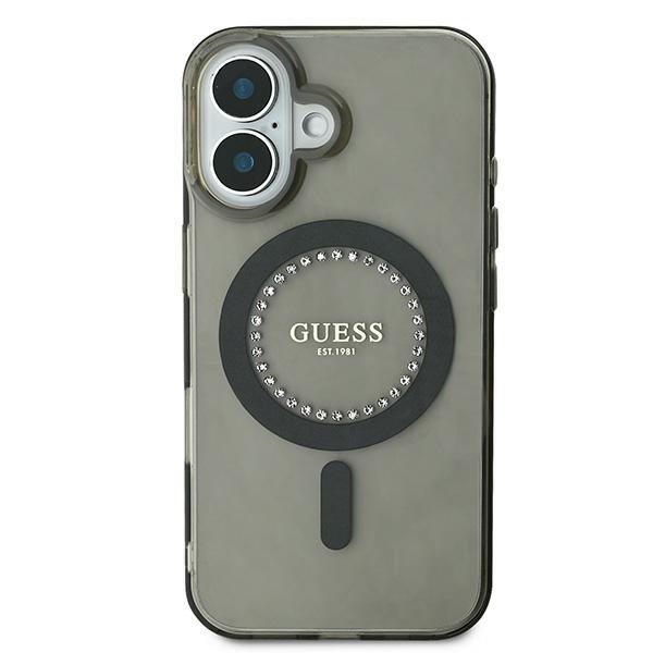 Guess iPhone 16 Case IML Rhinestones MagSafe, Black