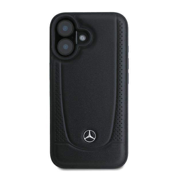 Mercedes iPhone 16 Plus vāciņš Leather Urban, melns