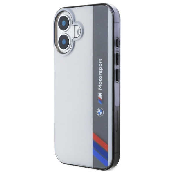 BMW iPhone 16 Case Motorsport IML Vertical Stripe, Gray