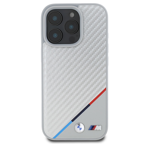 BMW iPhone 16 Pro vāciņš M Carbon Tricolor Line MagSafe, pelēks