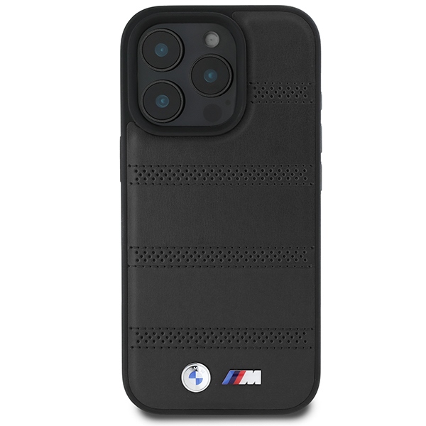 BMW iPhone 16 Pro vāciņš M Perforated And Stitched Line MagSafe, melns