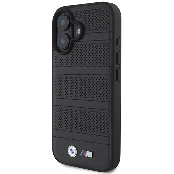 BMW iPhone 16 Case M Perforated And Stitched Line MagSafe - Black
