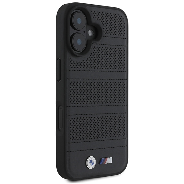 BMW iPhone 16 Case M Perforated And Stitched Line MagSafe - Black