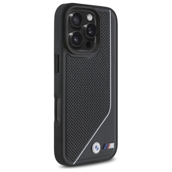 BMW M Perforated Twisted Line MagSafe Case for iPhone 16 Pro Max - black