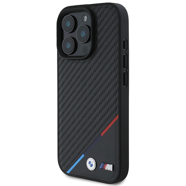 BMW M Carbon Tricolor Line MagSafe case for iPhone 16 Pro Max - black