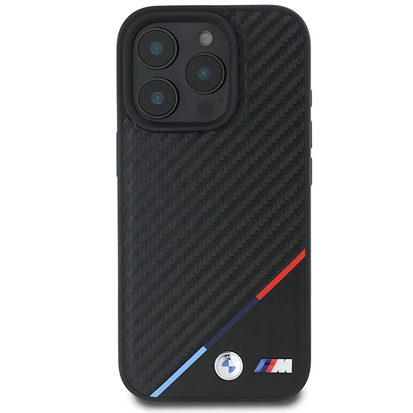 BMW M Carbon Tricolor Line MagSafe case for iPhone 16 Pro Max - black
