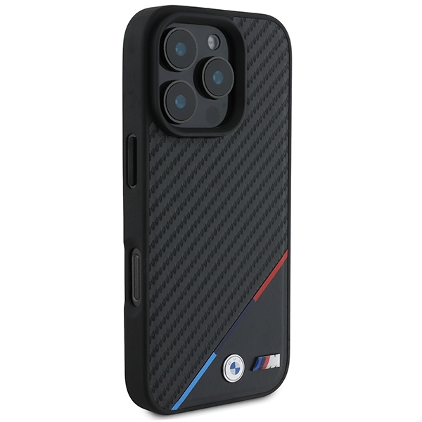 BMW M Carbon Tricolor Line MagSafe case for iPhone 16 Pro Max - black