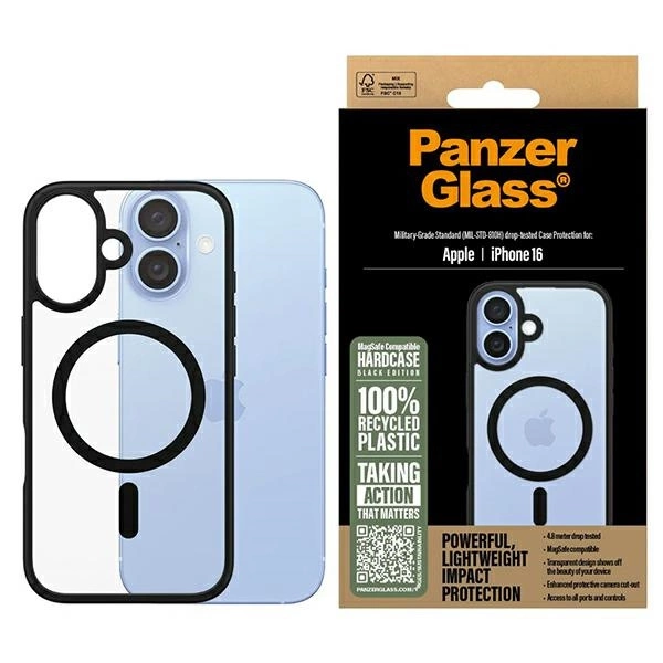PanzerGlass HardCase iPhone 16 6,1" melns/ melns MagSafe 1301 | 6.1" black/black