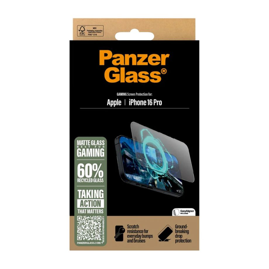 PanzerGlass iPhone 16 Pro ekrāna aizsargstikls Gaming Ultra-Wide Fit, matēts