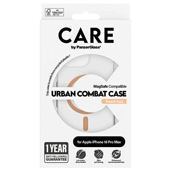PanzerGlass iPhone 16 Pro Max vāciņš CARE Flagship MagSafe, persiku