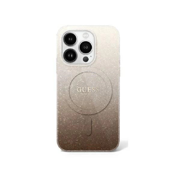 Guess iPhone 16 Pro Max vāciņš IML Glitter Gradient MagSafe, brūns