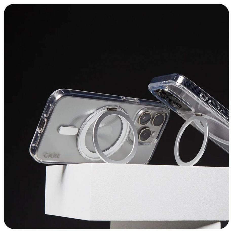 CARE by PanzerGlass Feature Kickstand Case for iPhone 16 Pro, Silver MagSafe 1326