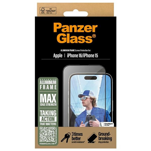 PanzerGlass экран протектор алюминиевая рамка iPhone 16 6,1"...