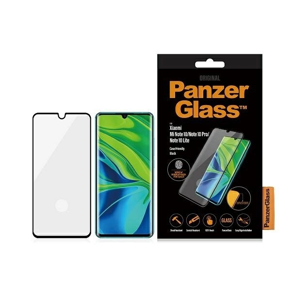 PanzerGlass izliekts regulārs rūdīts stikls Xiaomi Redmi Note 10 / Pro Lite - Melns | Curved Regular Tempered Glass...