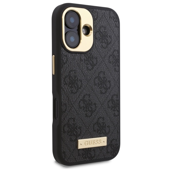 Guess iPhone 16 Plus Case 4G Logo Plate MagSafe, Black