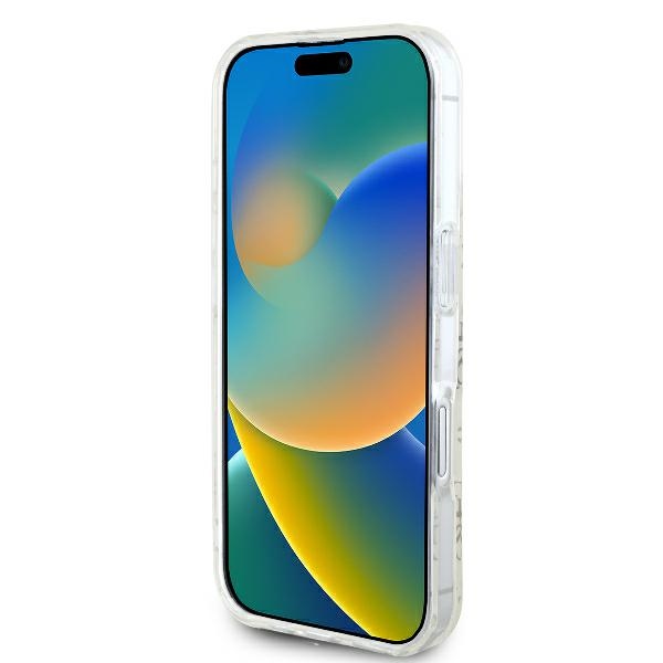 Чехол Guess для iPhone 16 Plus IML 4G Background MagSafe, белый