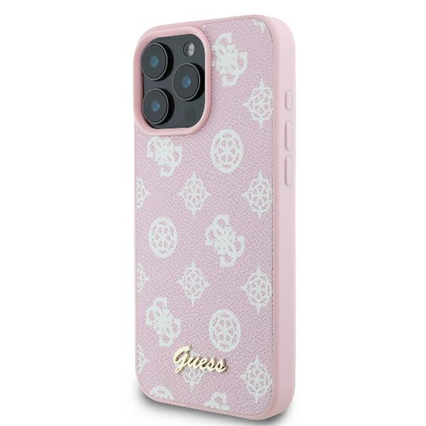 Guess iPhone 16 Pro vāciņš Peony Script Logo MagSafe, rozā