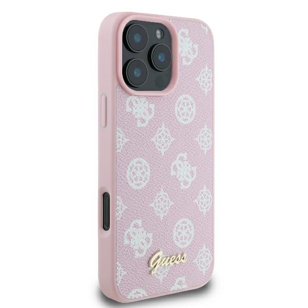 Guess iPhone 16 Pro vāciņš Peony Script Logo MagSafe, rozā