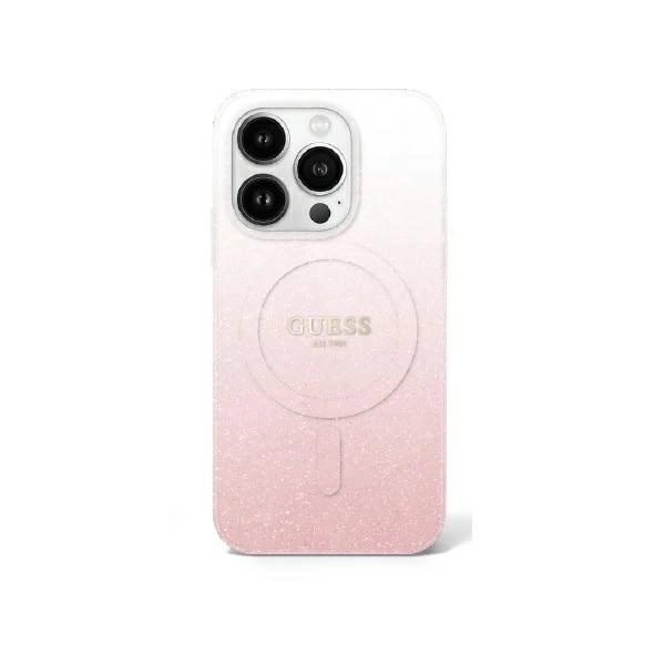 Guess IML Glitter Gradient MagSafe korpuss iPhone 16 Pro - Rozā krāsā | Case for Pink