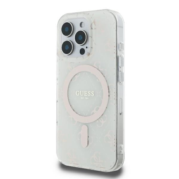 Guess iPhone 16 Pro vāciņš IML 4G Background MagSafe, balts