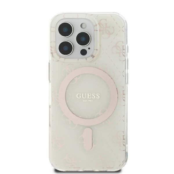 Guess iPhone 16 Pro vāciņš IML 4G Background MagSafe, balts