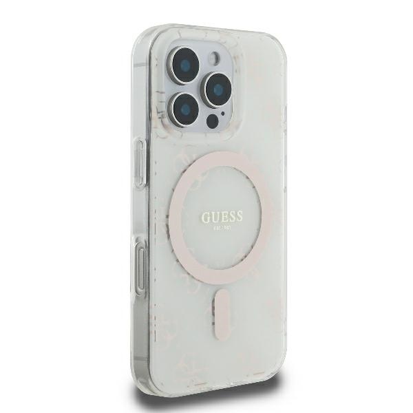 Guess iPhone 16 Pro vāciņš IML 4G Background MagSafe, balts