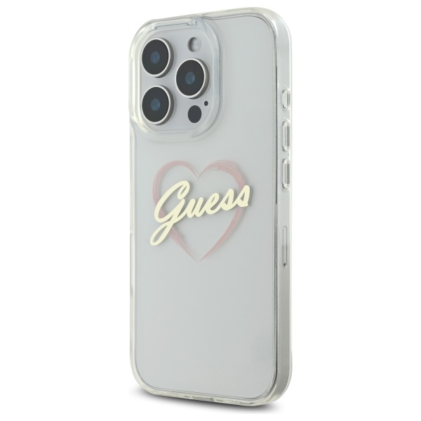 Guess iPhone 16 Pro Max Case IML Heart, Transparent