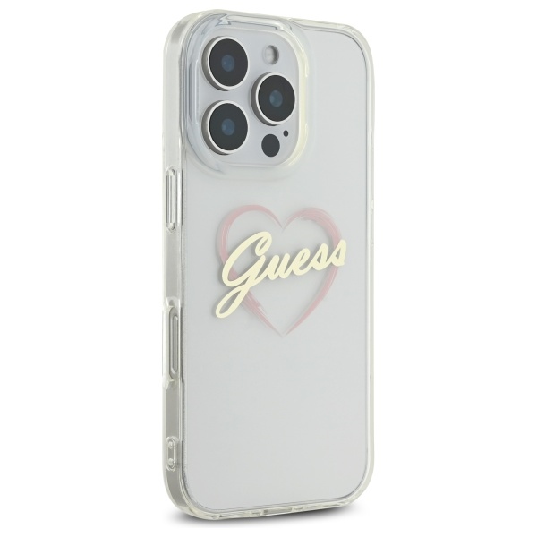 Guess iPhone 16 Pro Max Case IML Heart, Transparent