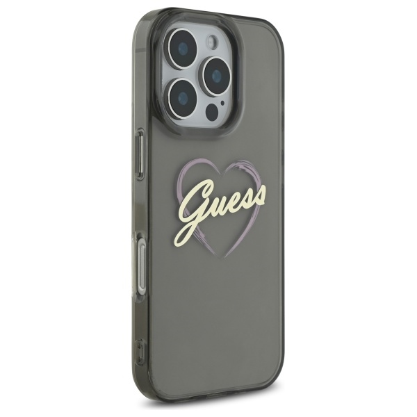 Guess iPhone 16 Pro Max vāciņš IML Heart, melns