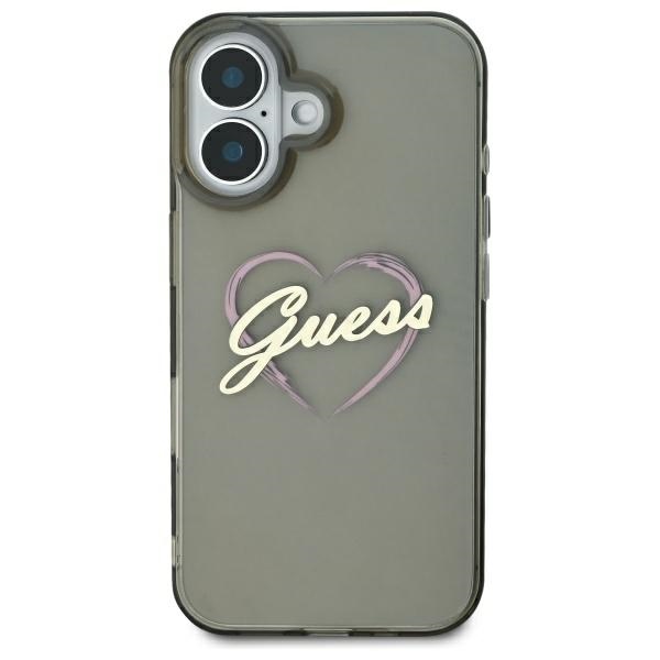 Guess iPhone 16 vāciņš IML Heart, melns