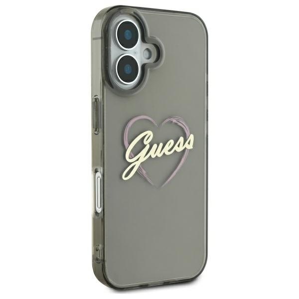 Guess iPhone 16 vāciņš IML Heart, melns