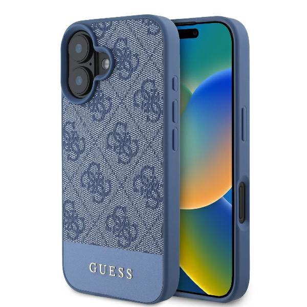 Guess 4G Bottom Stripe vāciņš Apple iPhone 16, zils