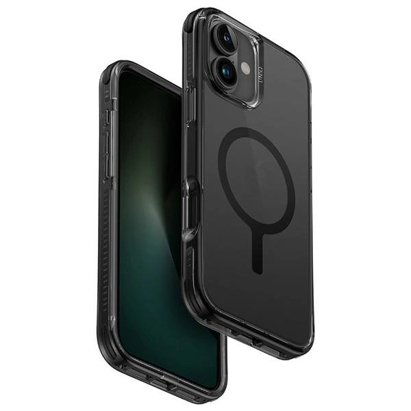 Uniq Combat iPhone 16 6.1" futrālis Magclick Charging melns/oglekļa melns | case black/carbon black