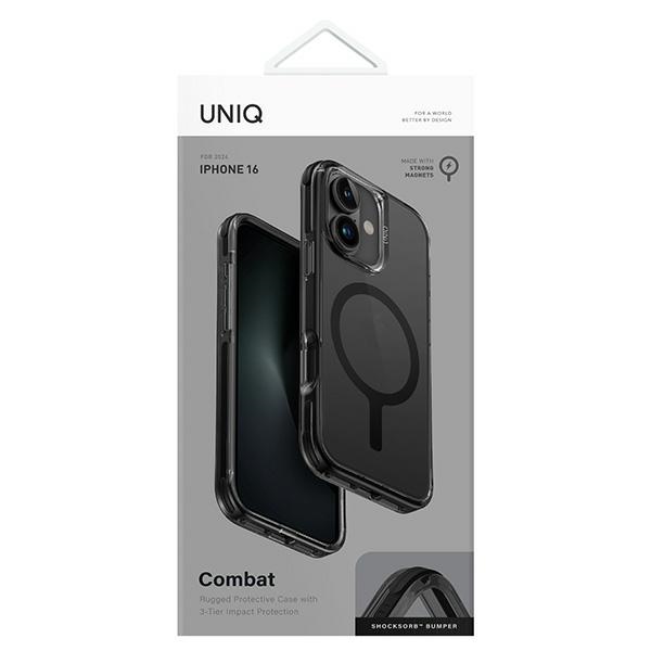 Uniq Combat iPhone 16 6.1" case Magclick Charging black/carbon black