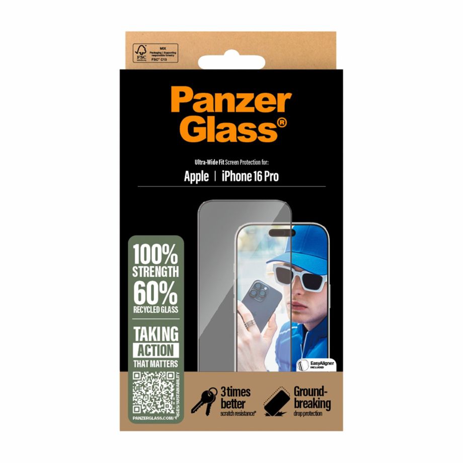 Защитное стекло PanzerGlass для iPhone 16 Pro Ultra-Wide Fit