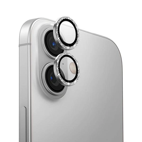 Uniq Optix Aluminum Camera Lens Protector iPhone 16 6.1" / 16 Plus 6.7" white shimmer camera lens glass with...