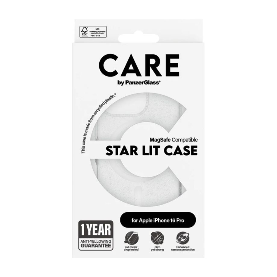 PanzerGlass iPhone 16 Pro Case CARE Flagship Star Lit MagSafe, White
