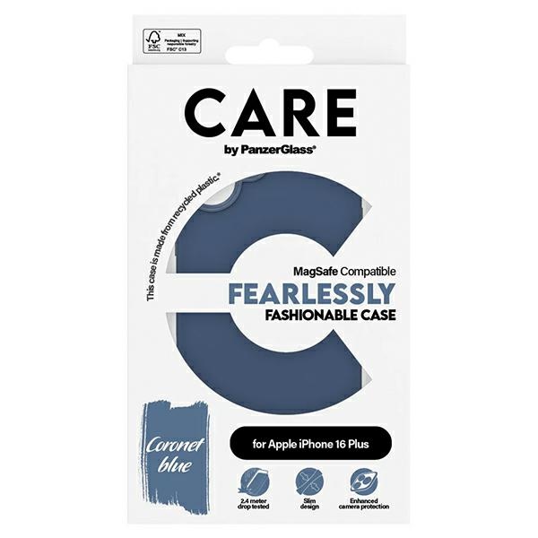 PanzerGlass iPhone 16 Plus vāciņš CARE Fashion Case, zils (MagSafe)