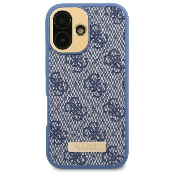 Guess iPhone 16 Pro Max Case 4G Logo Plate MagSafe, Blue