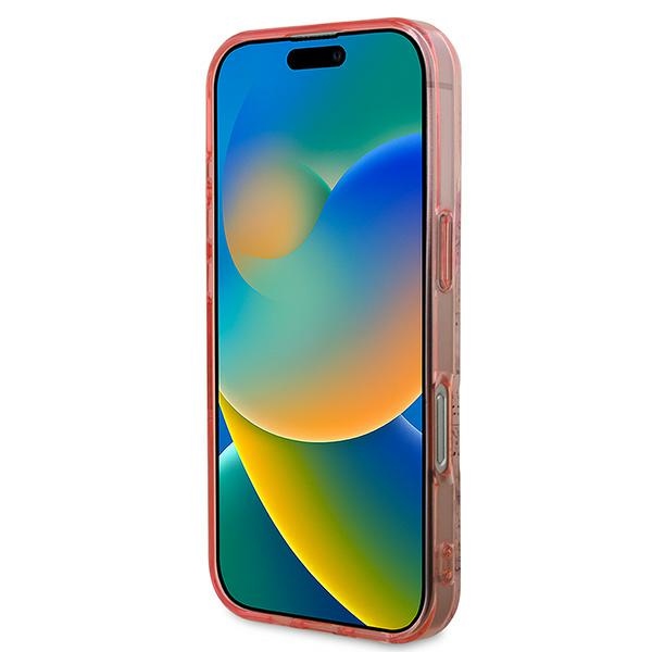 Guess iPhone 16 Pro Max vāciņš IML Flower & Tonal Circle MagSafe, rozā