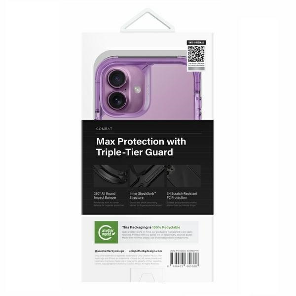 Uniq Combat iPhone 16 Plus 6.7" Magclick Charging case pink/grape pink