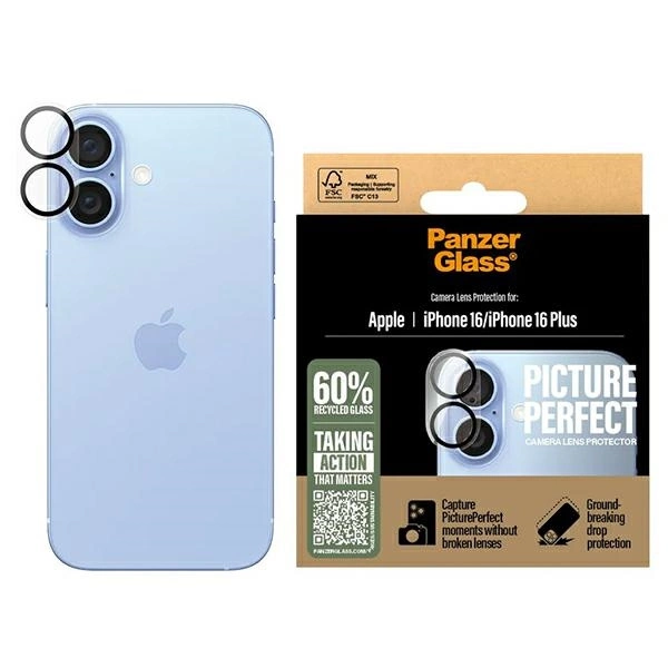 PanzerGlass PicturePerfect objektīva aizsargs iPhone 16 6,1" / Plus 6,7" 1279 | Lens Protector 6.1"...