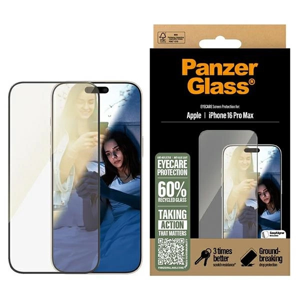 Защитное стекло PanzerGlass для iPhone 16 Pro Max EyeCare Ultra-Wide Fit