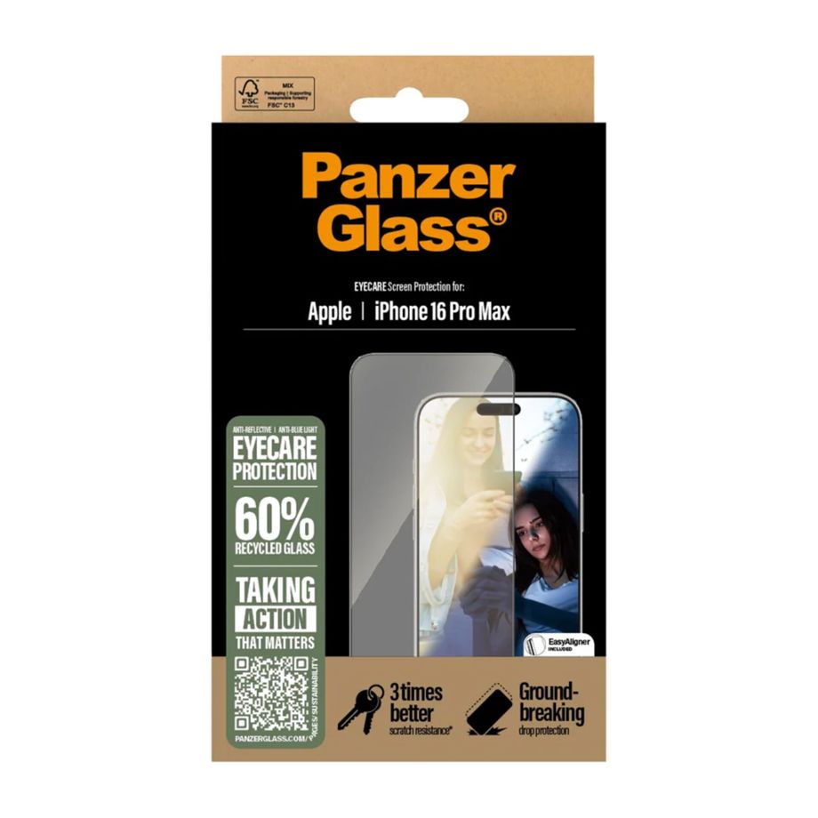 PanzerGlass iPhone 16 Pro Max Screen Protector EyeCare Ultra-Wide Fit