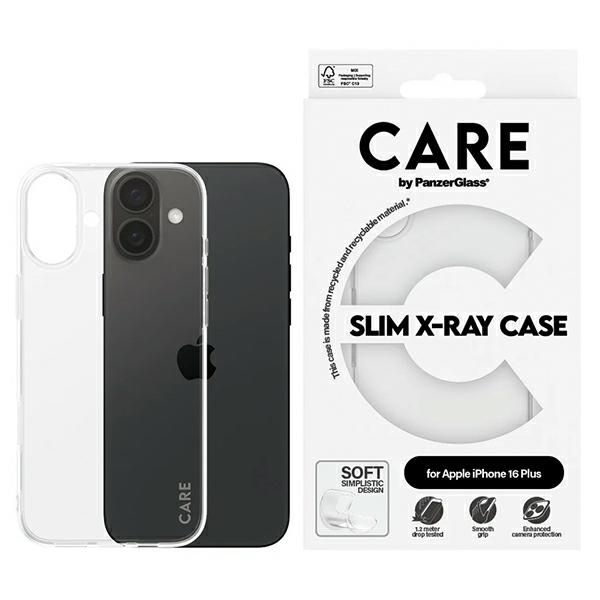 CARE by PanzerGlass iPhone 16 Plus Case X-Ray Soft Basic, Transparent