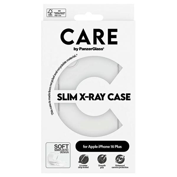 CARE by PanzerGlass iPhone 16 Plus Case X-Ray Soft Basic, Transparent