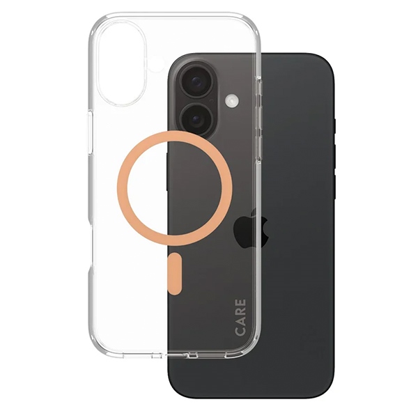 PanzerGlass iPhone 16 Plus vāciņš CARE Flagship MagSafe, persiku