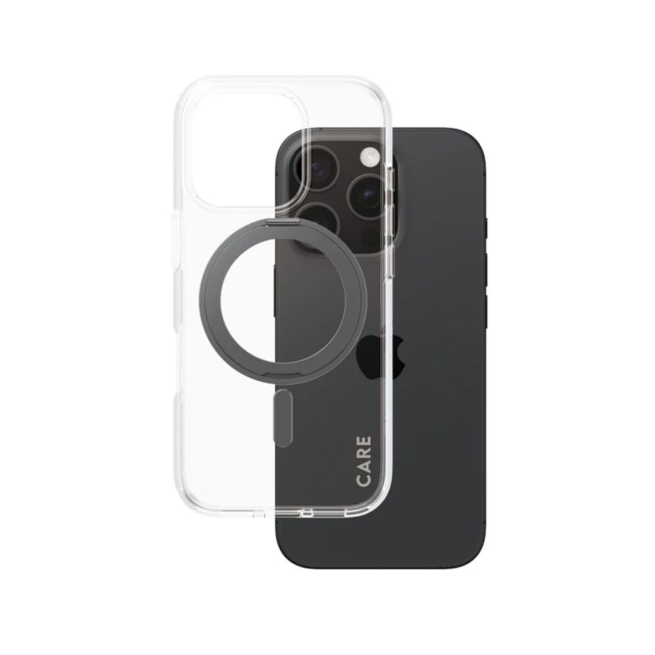 PanzerGlass iPhone 16 Pro Case CARE Feature Kickstand, Black